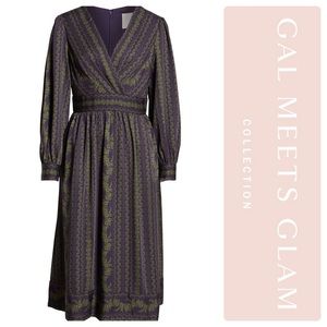 Gal Meets Glam Jocelyn Border Print Faux Wrap